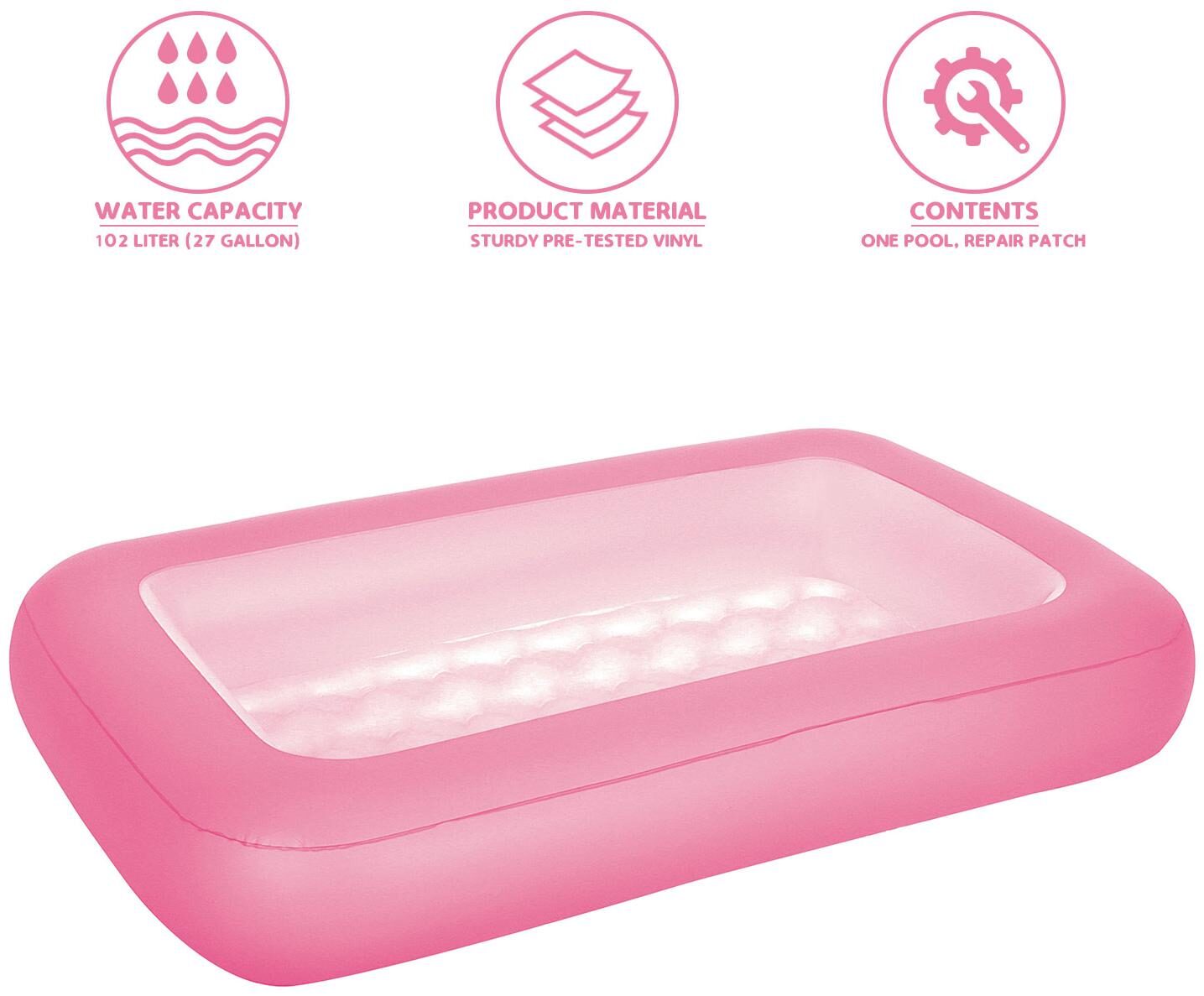 

NHR inflatable kids swimming pool water pool kiddie pool baby pool family pool-Pink