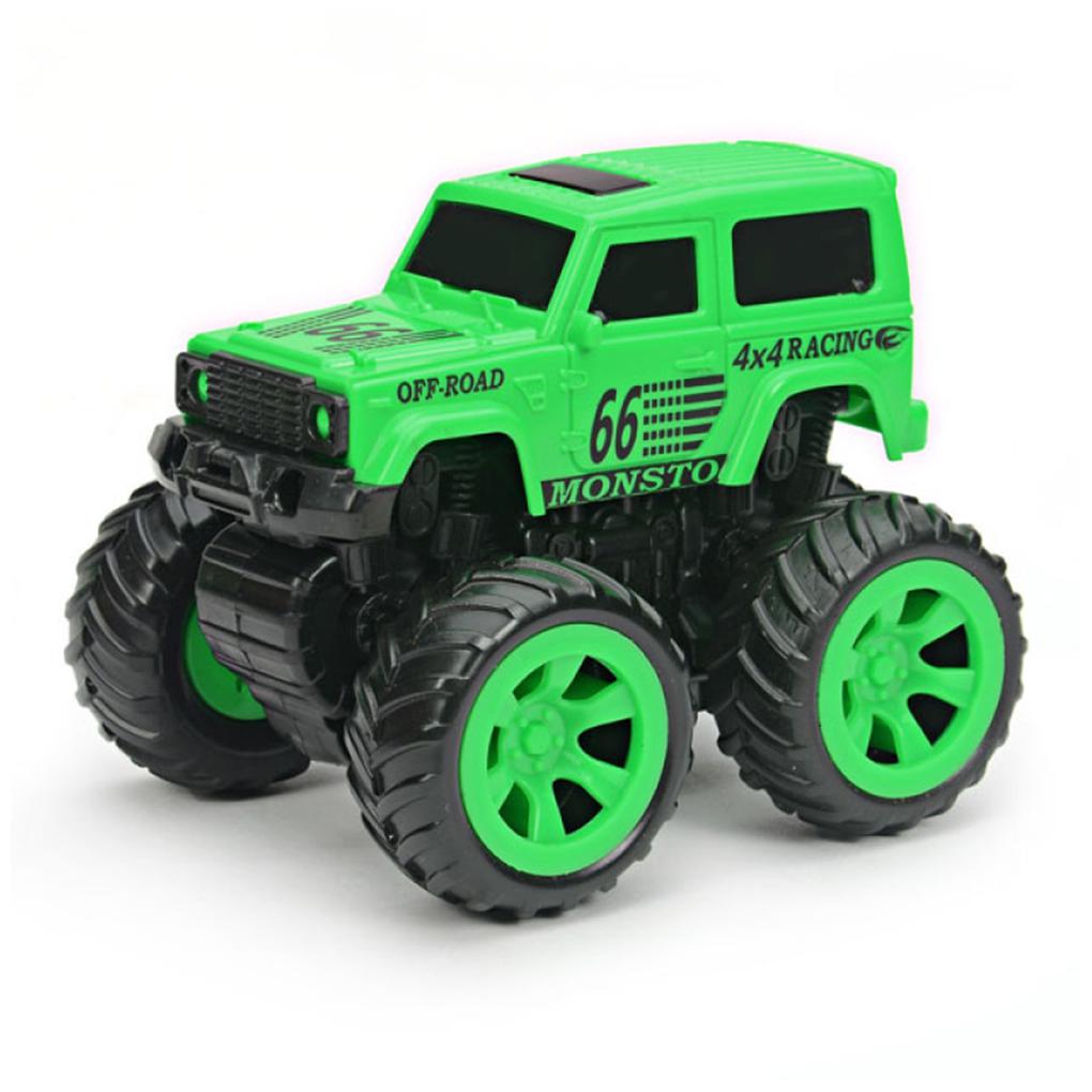 

NHR Mini Friction Powered Unbreakable Cars For Kids Big Rubber Tires Pull Back Monster Toy Car For Baby Boys (Green)