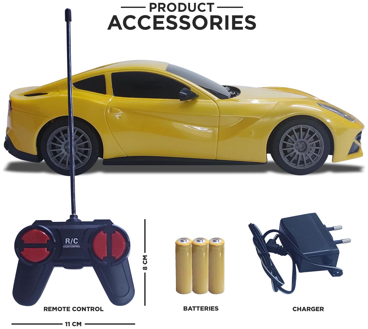 

NHR Mini Racing 4 Channel 1 24 Remote Control Car RC Car Super Racing car with LED Head Light (3 Age Yellow)