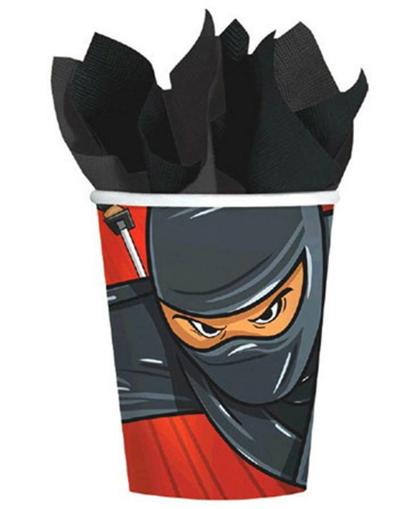 

Ninja Zone Black Belt Paper Cups 9 oz Birthday Party Supplies 8 Per Package
