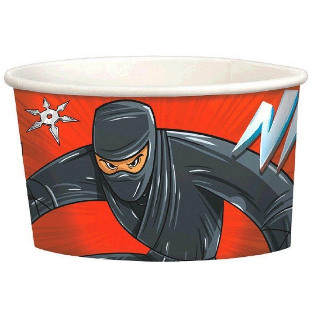 

Ninja Zone Black Belt Snack Ice Cream Cups Birthday Party Supplies 8 Per Package