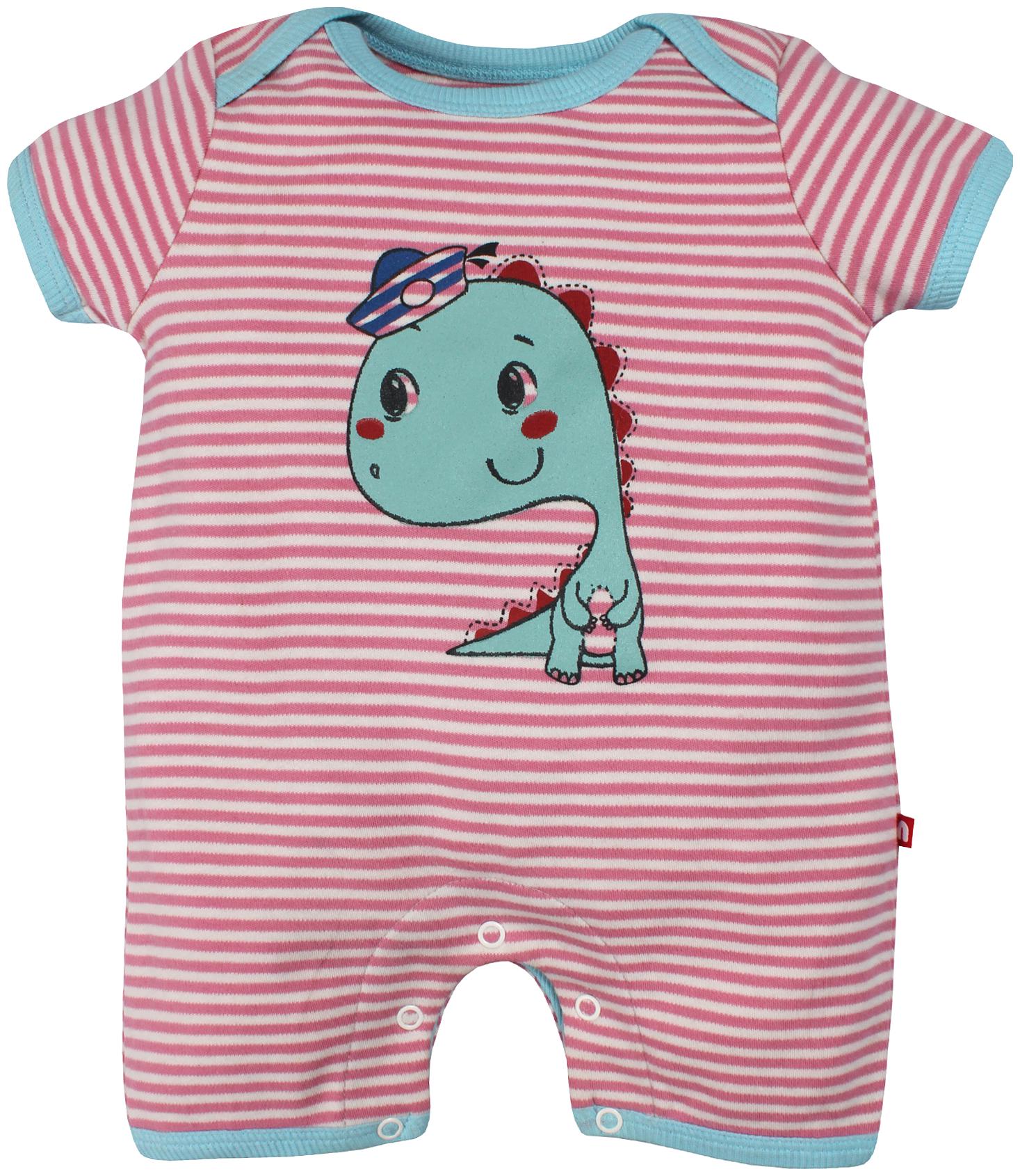 

Nino Bambino Unisex Cotton Striped Romper - Pink