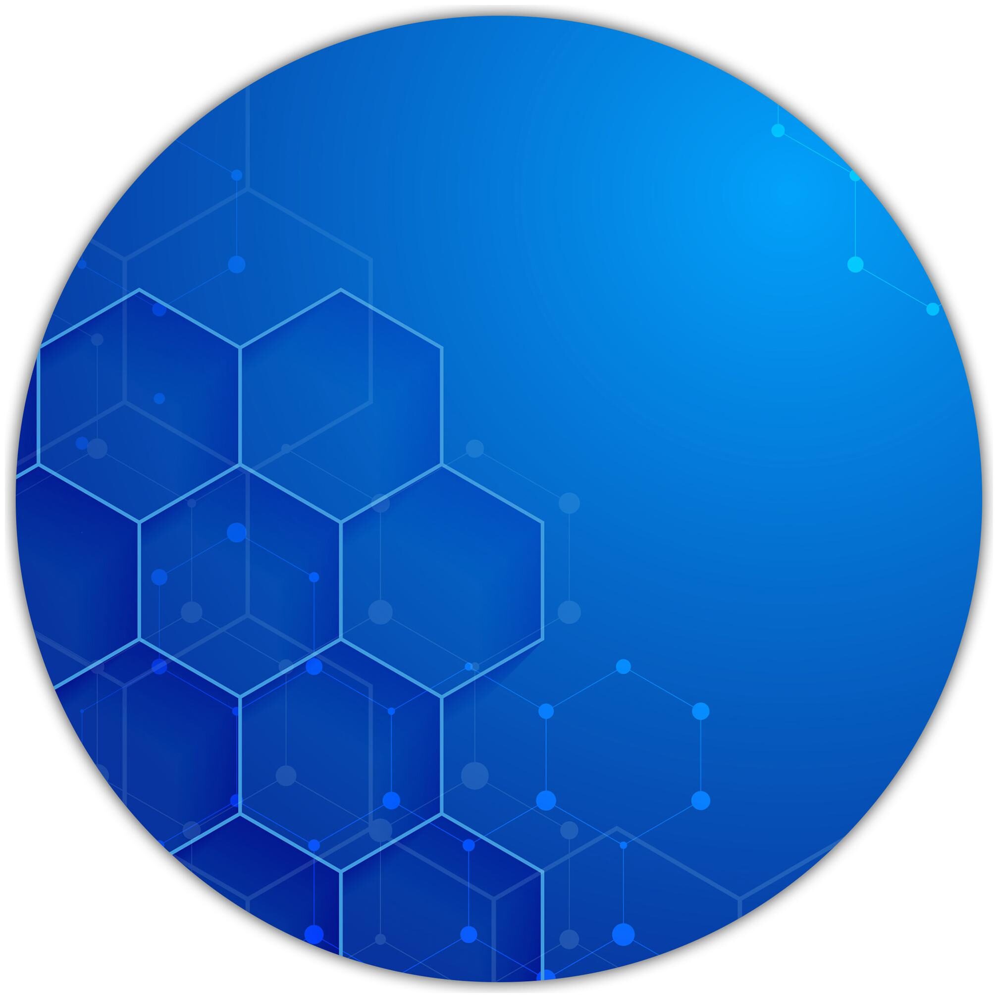 

Nockout Designer Round Gaming Non-Slip Rubber Base Mouse Pad for Laptop and Computer (20 cm x 20 cm Blue)
