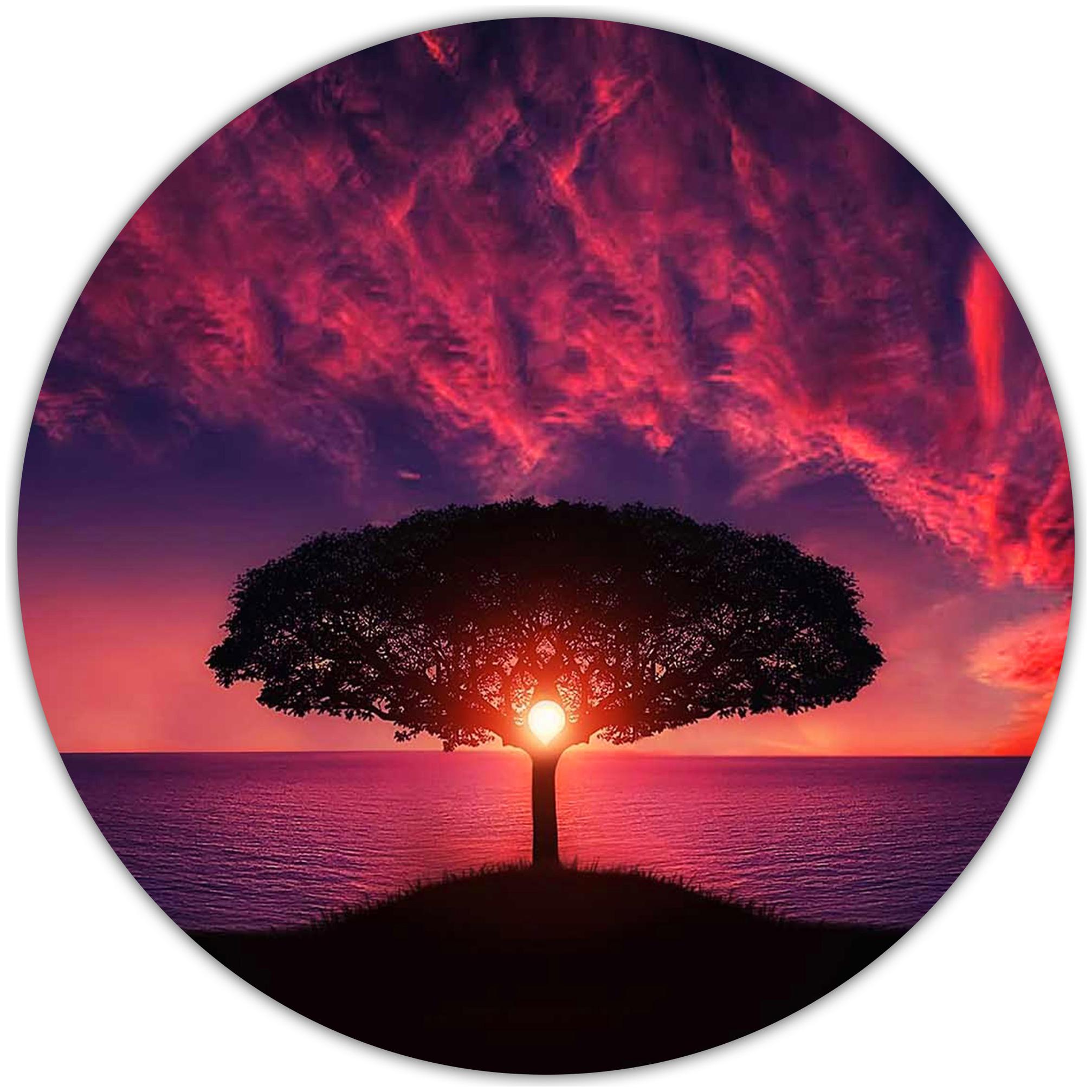 

Nockout Designer Round Gaming Non-Slip Rubber Base Mouse Pad for Laptop and Computer (20 cm x 20 cm Sunset)