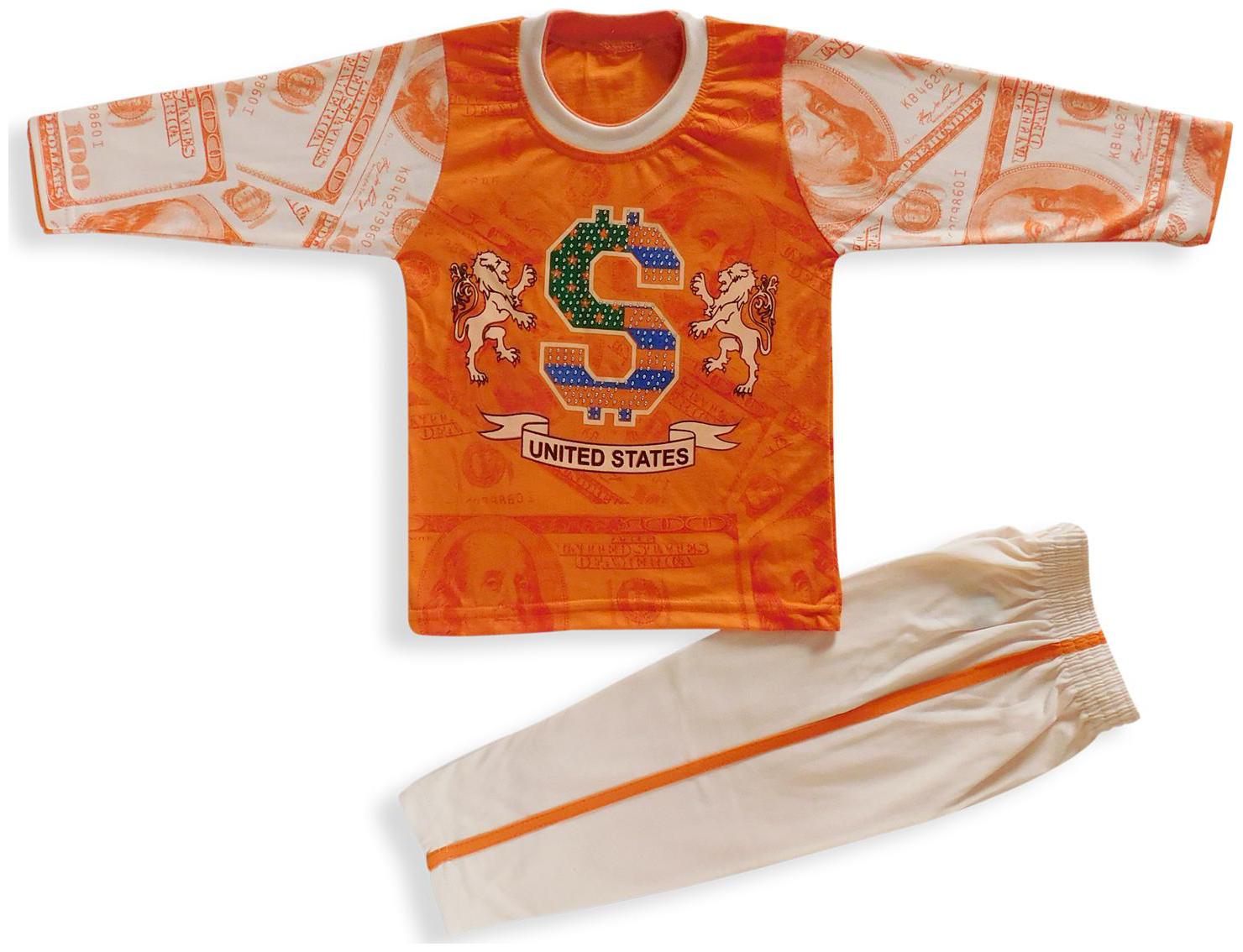 

NOWT Cotton Printed Top Bottom Set - Orange