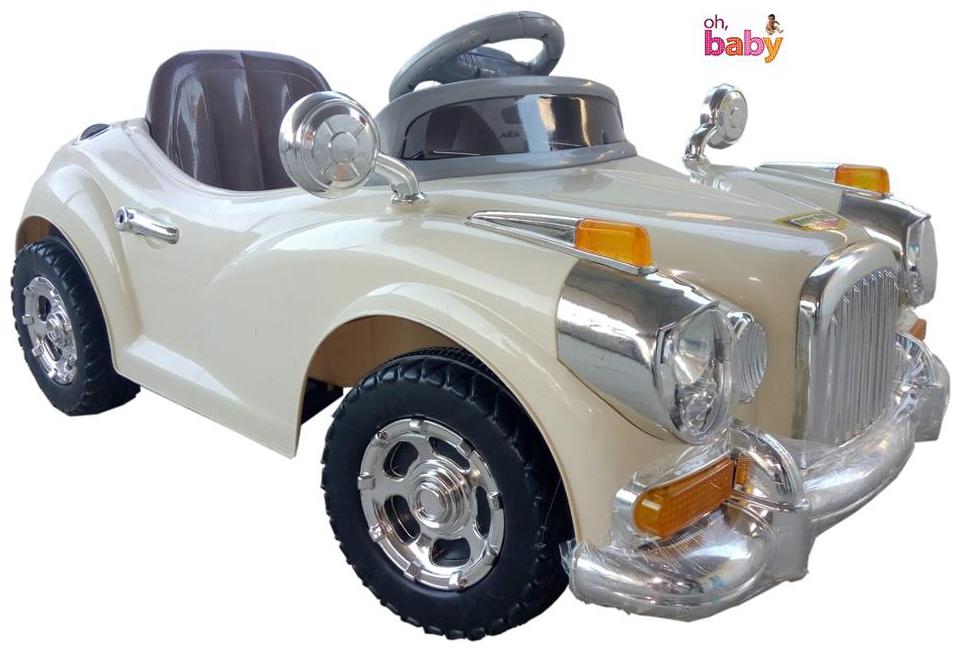 

Oh Baby Baby Battery Operated ROLLS ROYCE -1940 Car CREAM Color With Remote Control And Mobile Music Connectivity For Your Kids SE-BOC-29