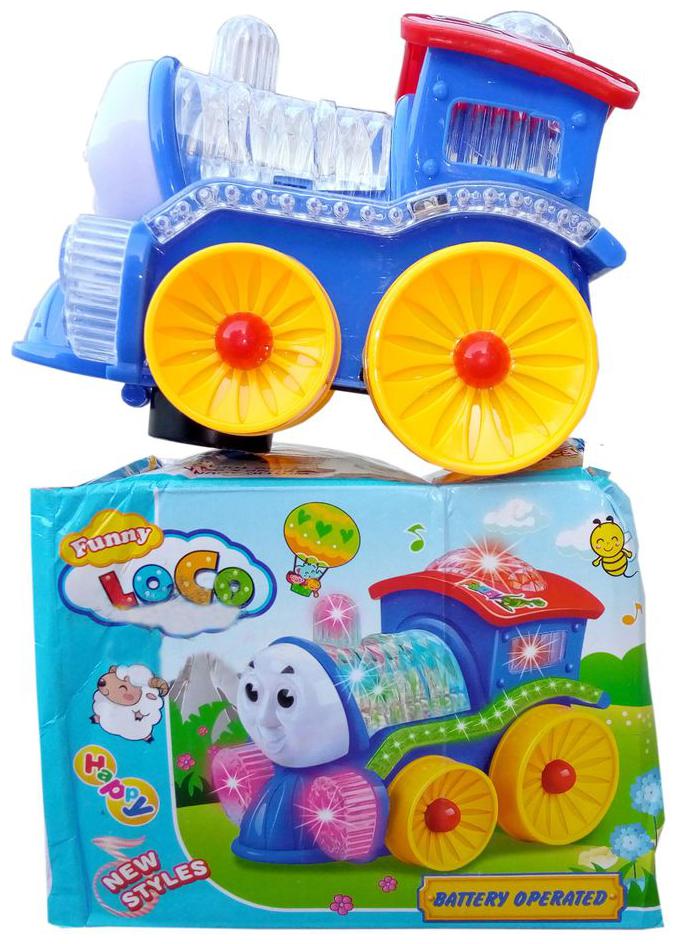

OH BABY BABY 3D LIGHT MUSICAL POWER WITH AUTOMATIC SENSOR FUNNY LOCO TRAIN BLUE COLOR TOYS FOR YOUR KIDS SE-ET-11
