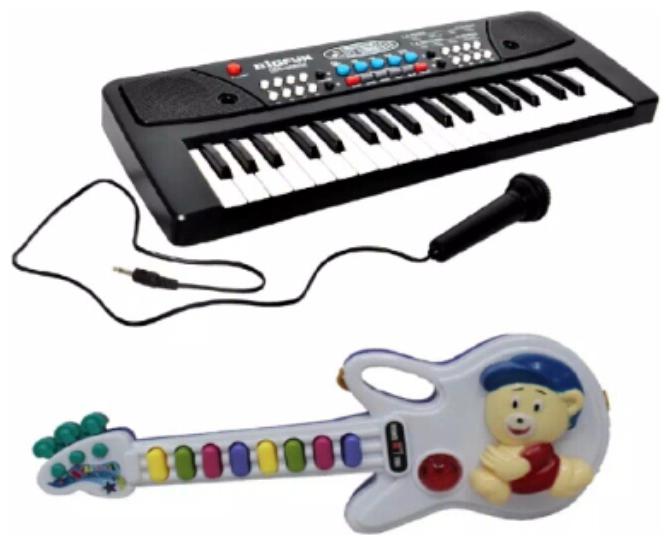 

OH BABY BABY 37 Keys Melody Piano With GUITAR Dual Speakers Recording Mic And Power Saving Mode Toy for kids FOR YOUR KIDS SE-ET-556