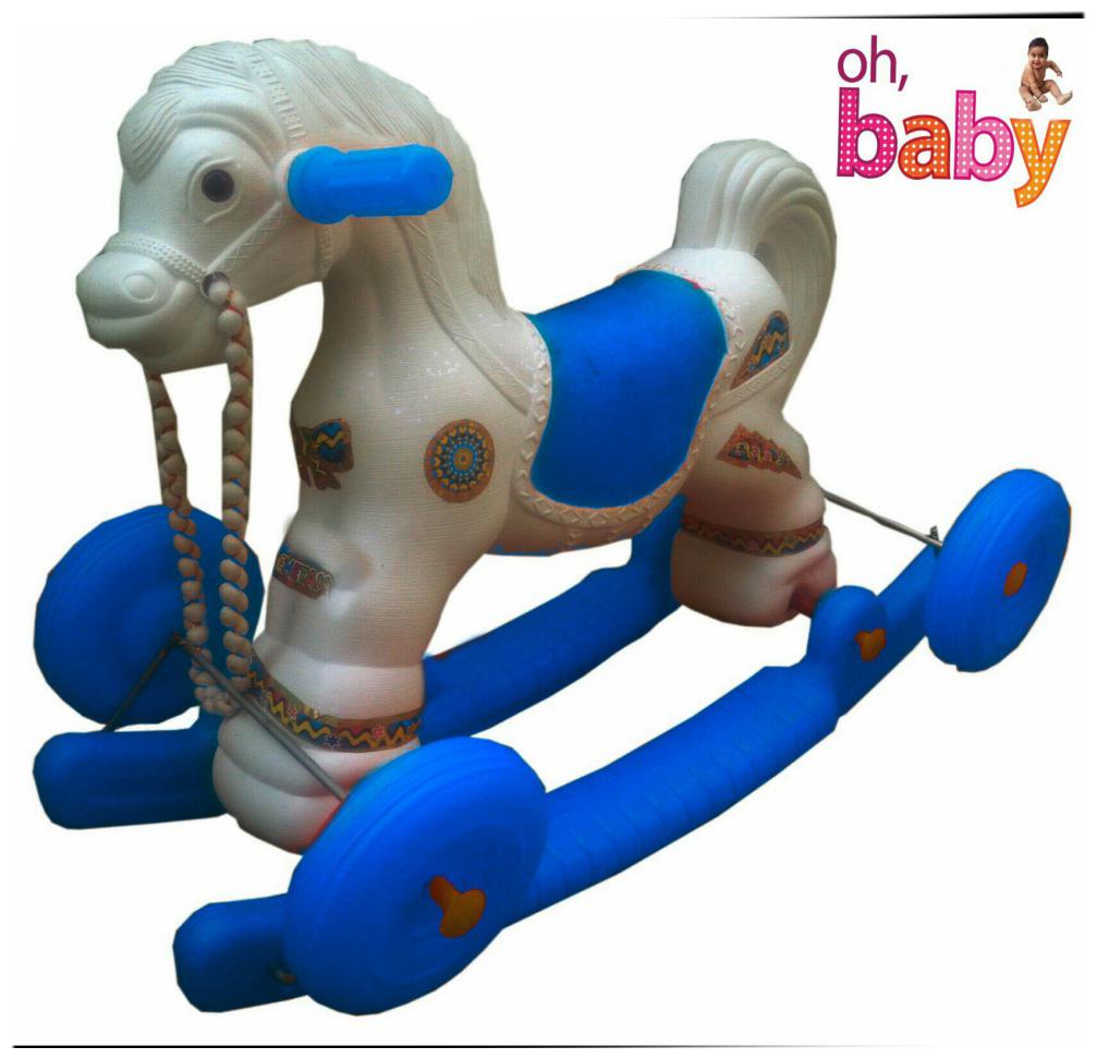 

Oh Baby Multi color Rocking Plastic Horse With Wheel SE-RT-05