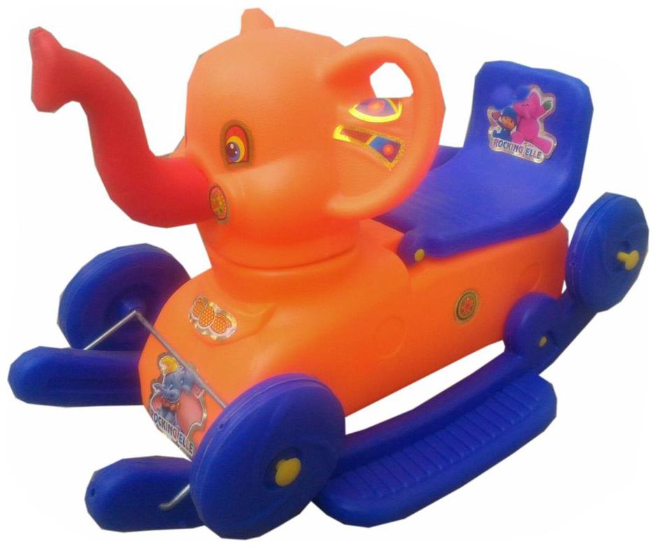 

Oh BabyMulticolor Rocking Plastic Elephant With Wheel SE-RT-07