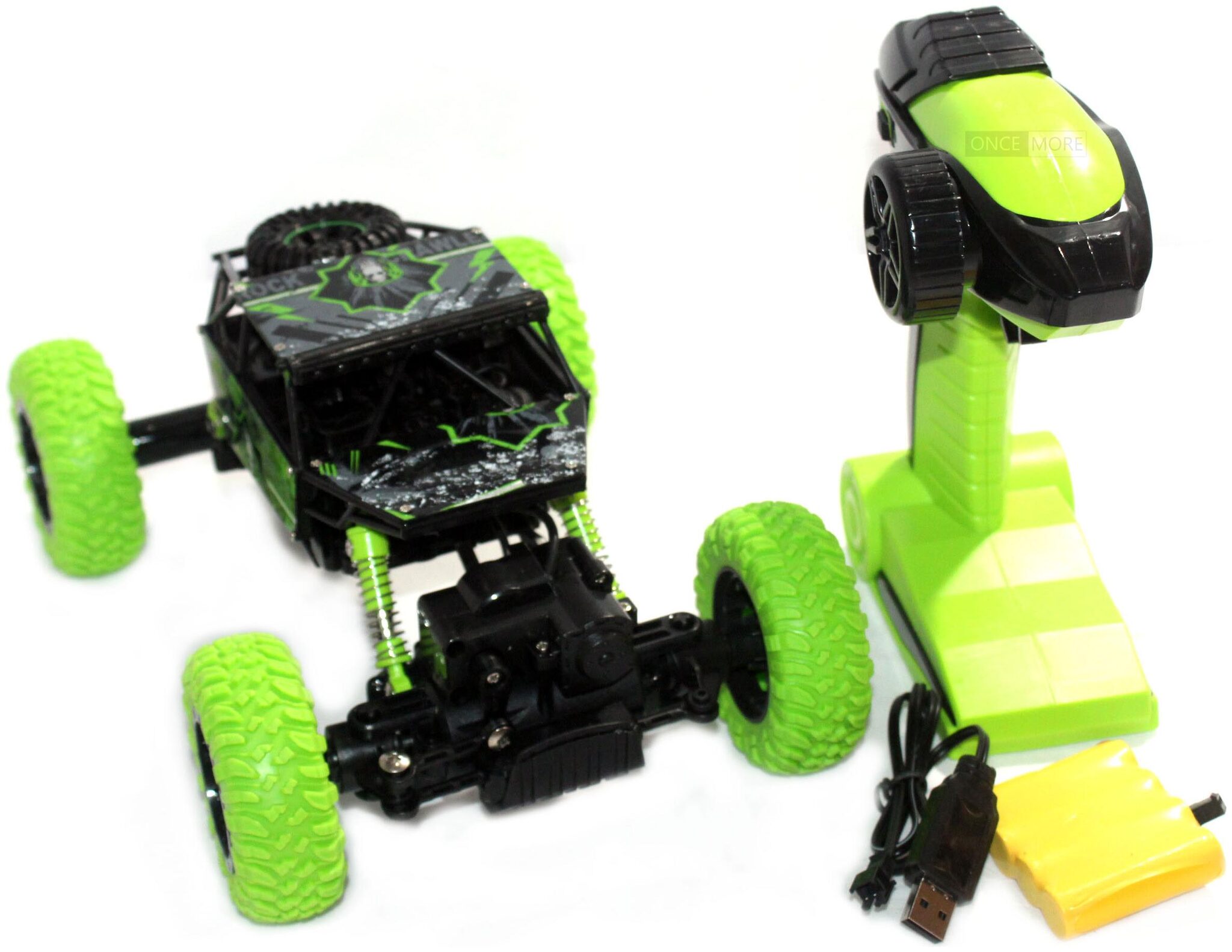 

ONCEMORE Compatible by New Kids Rubber Plastic Rock Car(Green) Assorted