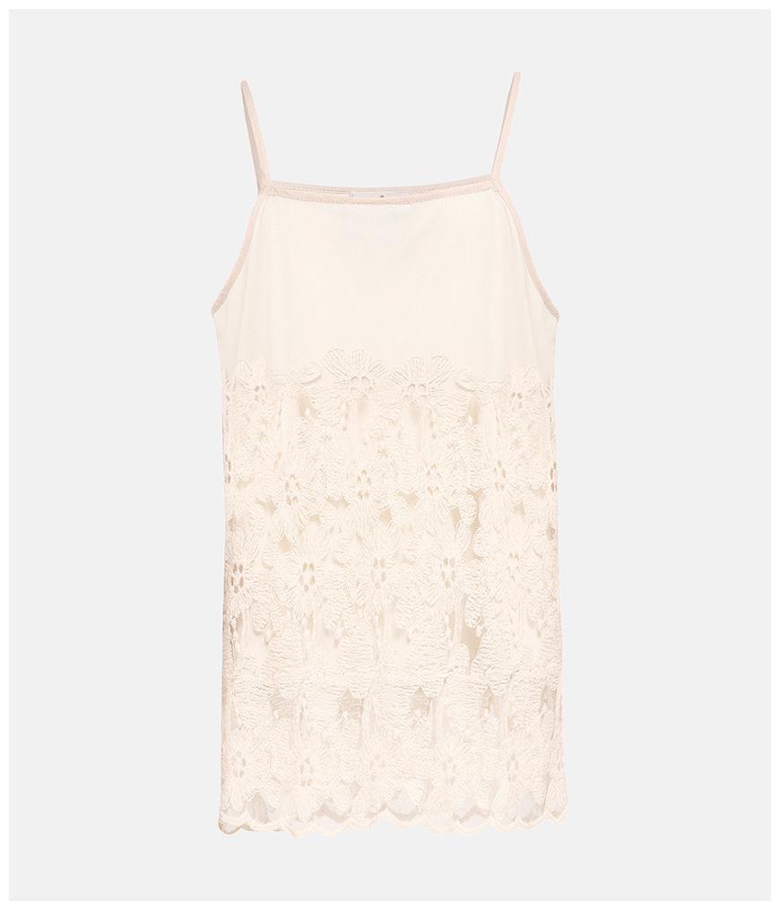 

Oxolloxo Girl Polyester Self design Top - Beige