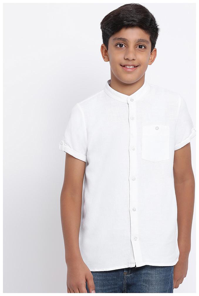 

OXOLLOXO Boy Cotton Solid Shirt White