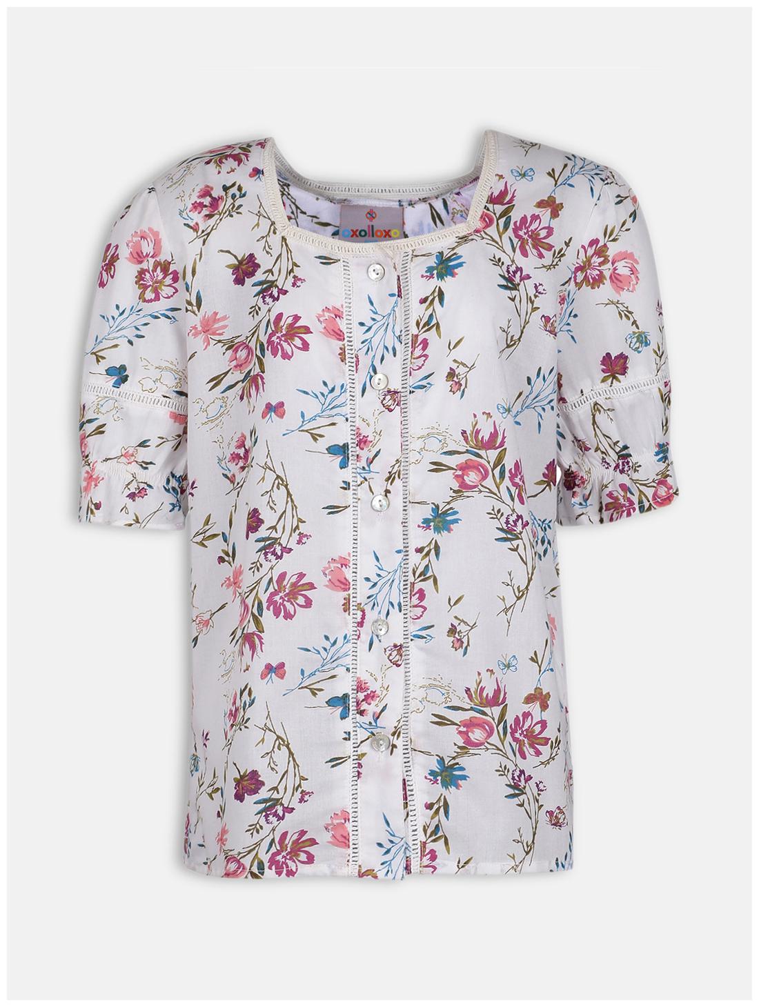 

Oxolloxo Girl Cotton Floral Top - Pink
