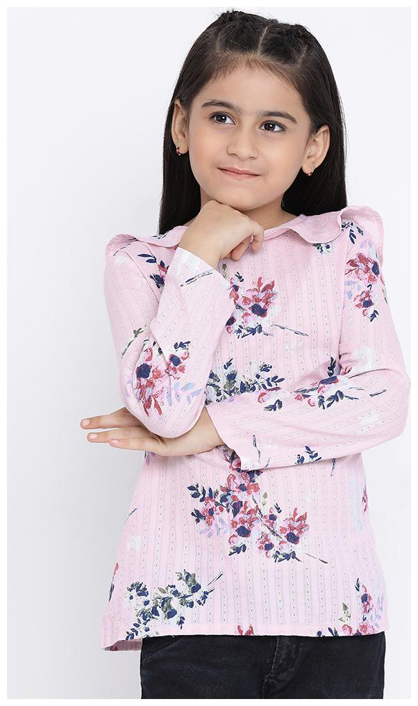 

OXOLLOXO Girl Cotton Printed Top - Pink