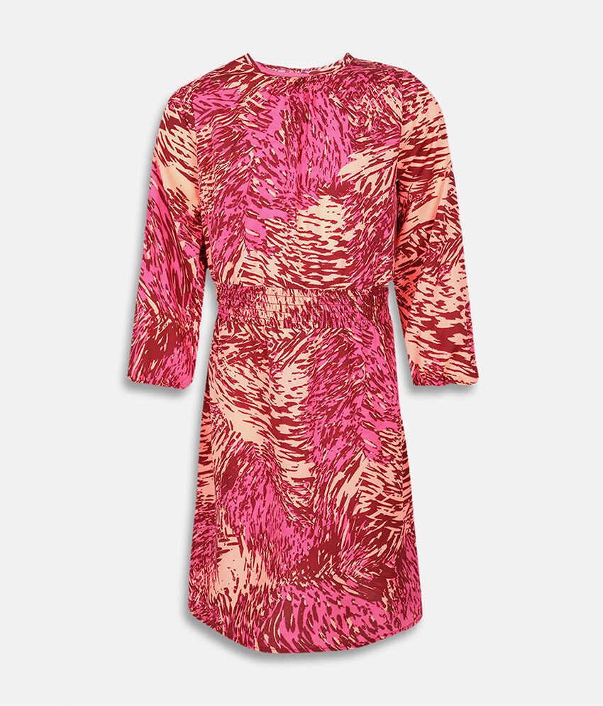 

Oxolloxo Pink Polyester 3 4th Sleeves Midi Princess Frock ( Pack of 1 )