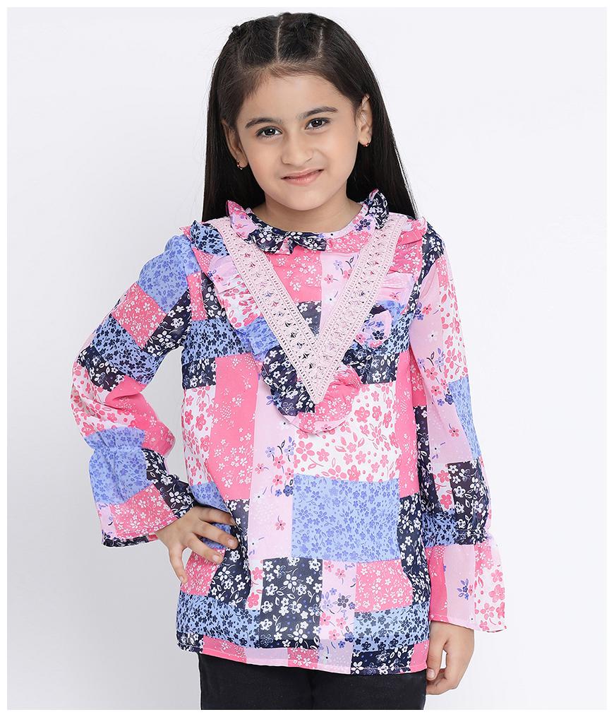 

Oxolloxo Girl Polyester Printed Top - Pink