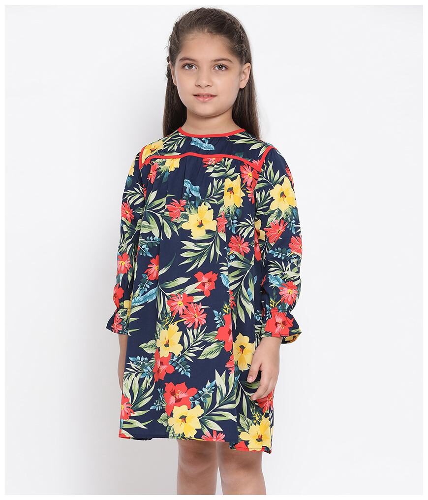 

Oxolloxo Multi Polyester Full Sleeves Above Knee Princess Frock ( Pack of 1 )