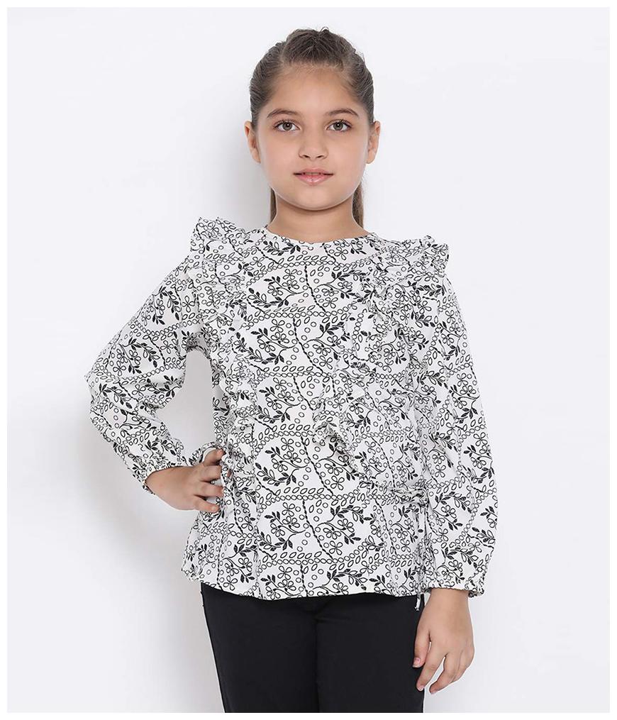 

Oxolloxo Girl Polyester Printed Top - White