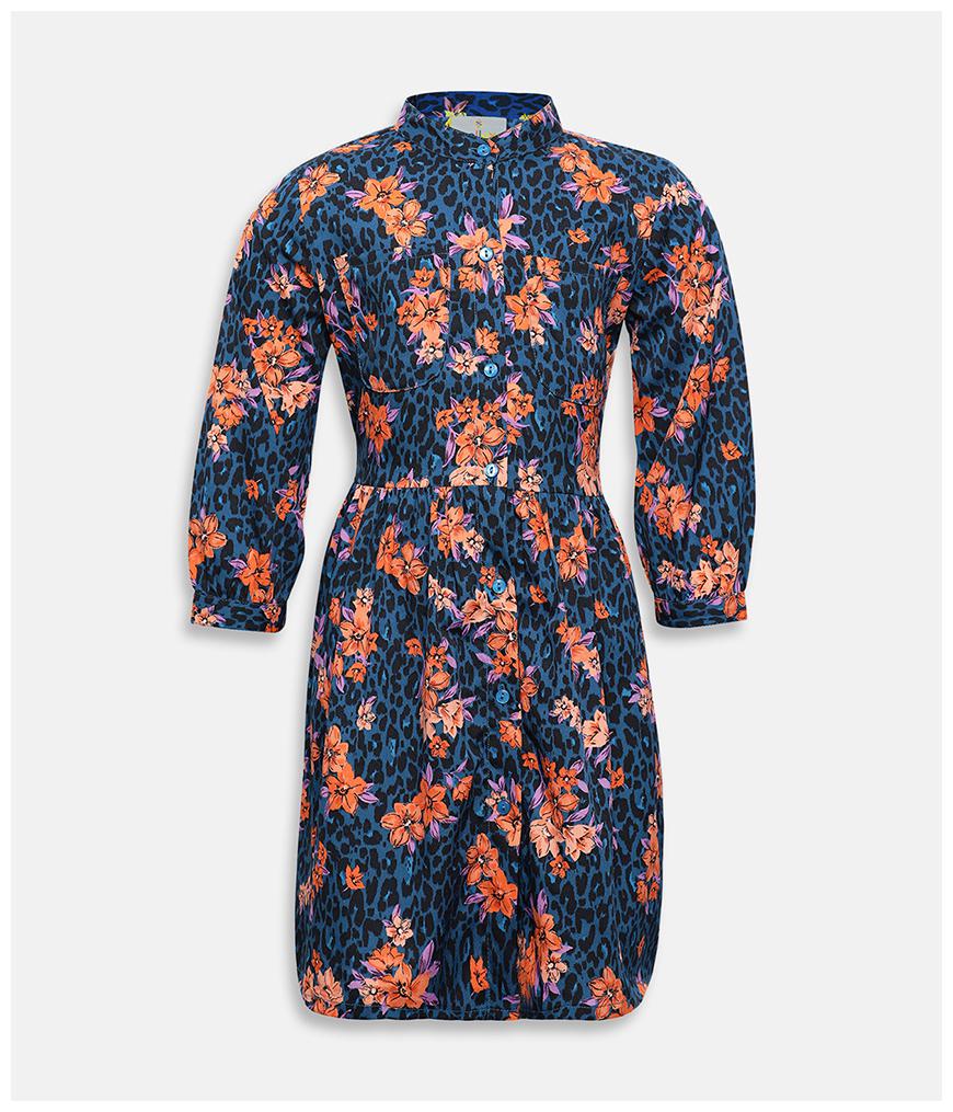 

Oxolloxo Blue Polyester Full Sleeves Midi Collar Frock ( Pack of 1 )