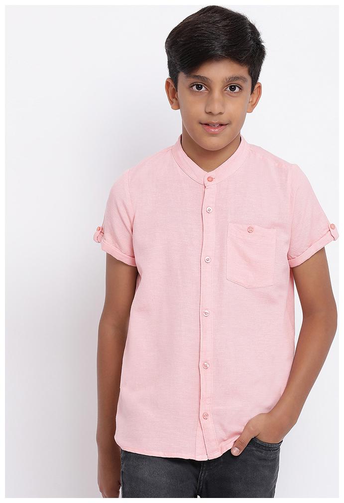 

OXOLLOXO Boy Cotton Solid Shirt Pink