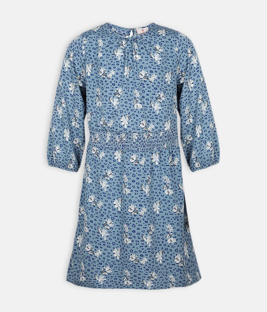 

Oxolloxo Blue Polyester 3 4th Sleeves Midi Princess Frock ( Pack of 1 )