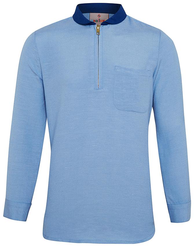 

OXOLLOXO Girl Cotton Solid Shirt - Blue