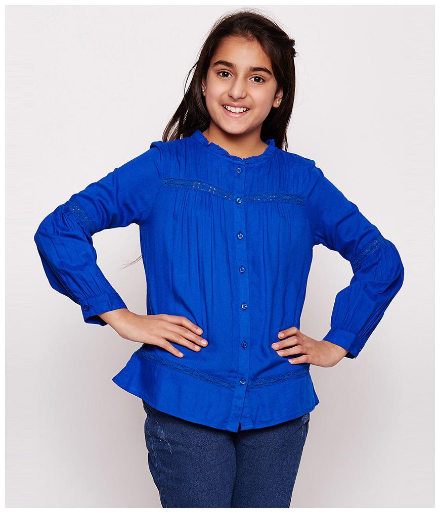 

Oxolloxo Girl Viscose Solid Shirt - Blue