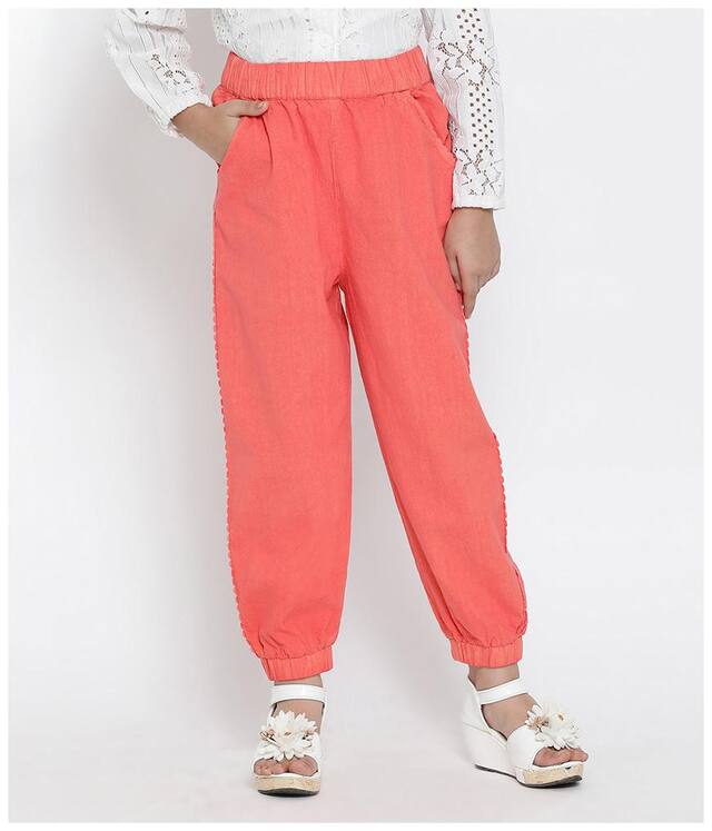 OXOLLOXO Girl Cotton Trousers - Orange