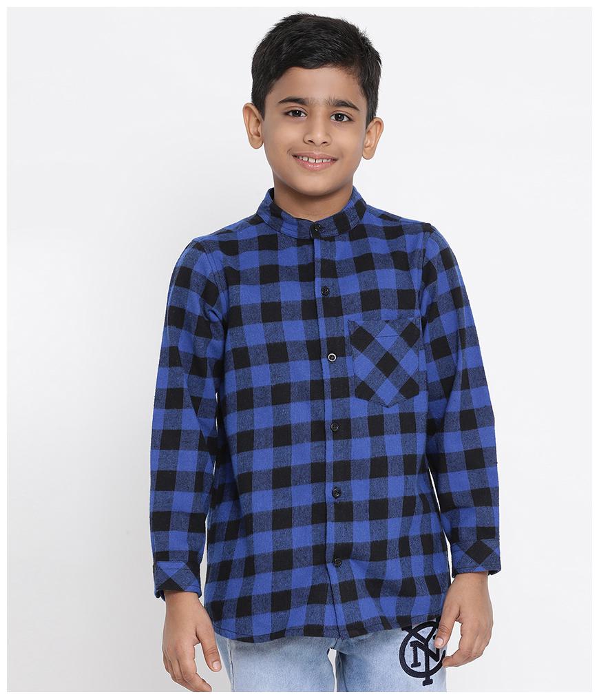 

Oxolloxo Boy Cotton blend Checked Shirt Blue Black