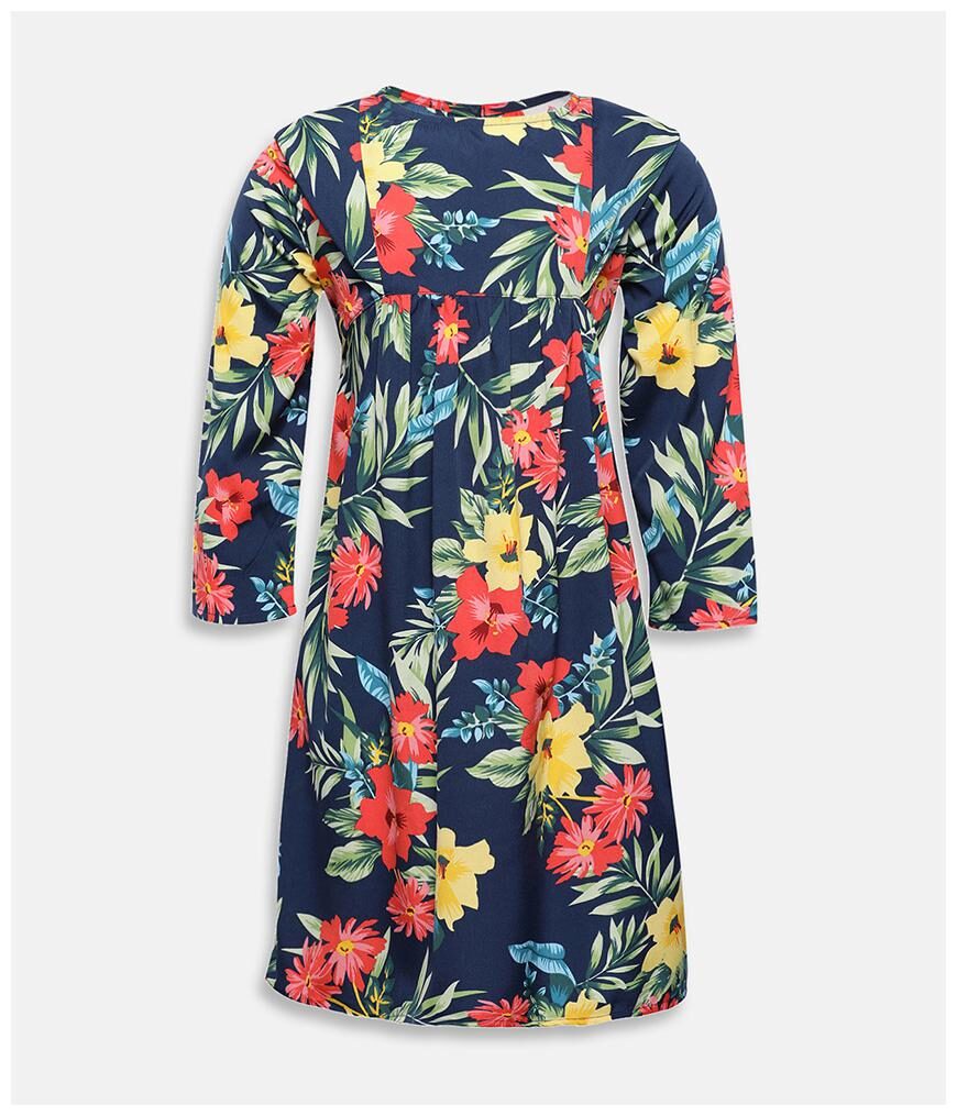 

Oxolloxo Blue Polyester Full Sleeves Midi Collar Frock ( Pack of 1 )