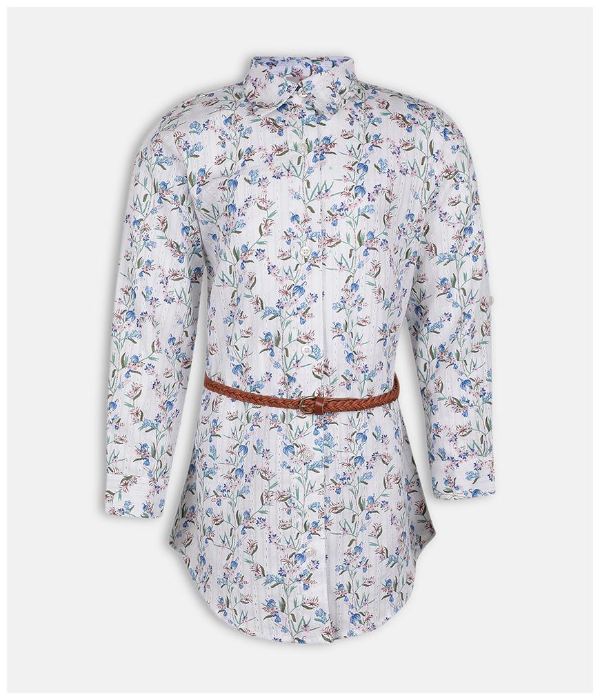

Oxolloxo White Cotton Full Sleeves Midi Collar Frock ( Pack of 1 )
