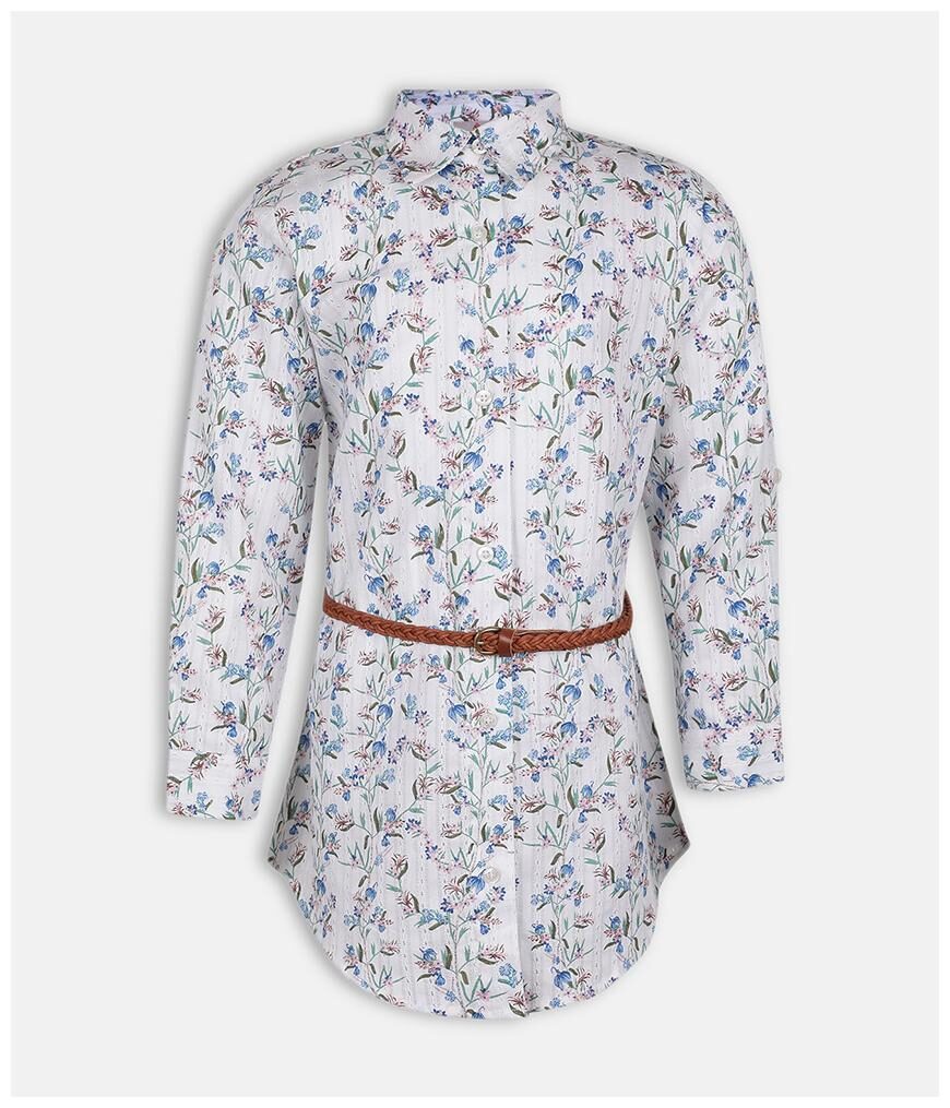 

Oxolloxo White Cotton Full Sleeves Midi Collar Frock ( Pack of 1 )