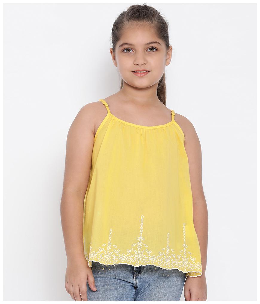 

Oxolloxo Girl Cotton Printed Top - Yellow