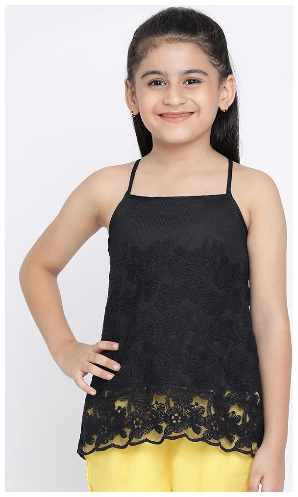 

OXOLLOXO Girl Polyester Solid Top - Black