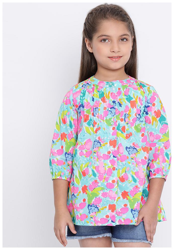 

OXOLLOXO Girl Cotton Printed Shirt - Multi