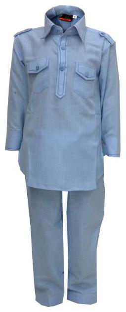 

P K GARMENTS Boy Cotton Solid Kurta pyjama set - Blue