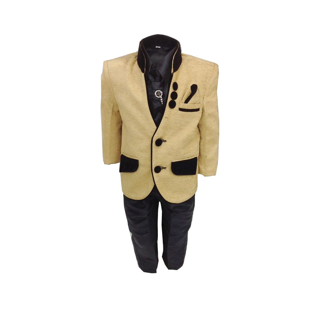 

P K GARMENTS Boy Suit Beige black