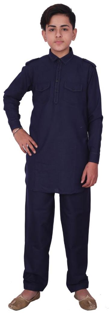 

P K GARMENTS Boy Cotton Solid Kurta pyjama set - Multi