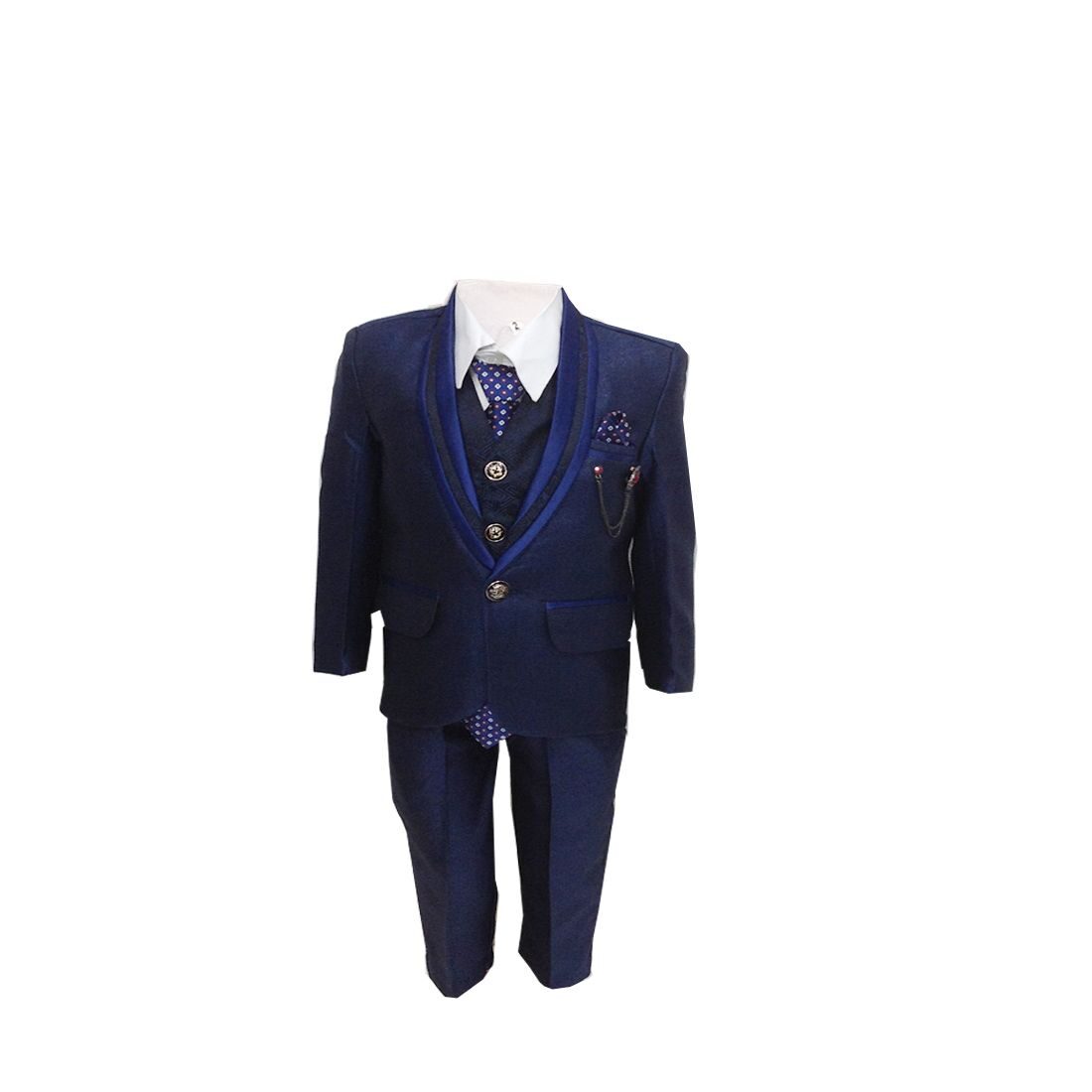 

P K GARMENTS Boy Suit Blue White