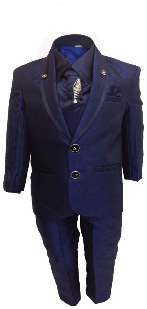 

P K GARMENTS Boys Polyster Suit Set Blue