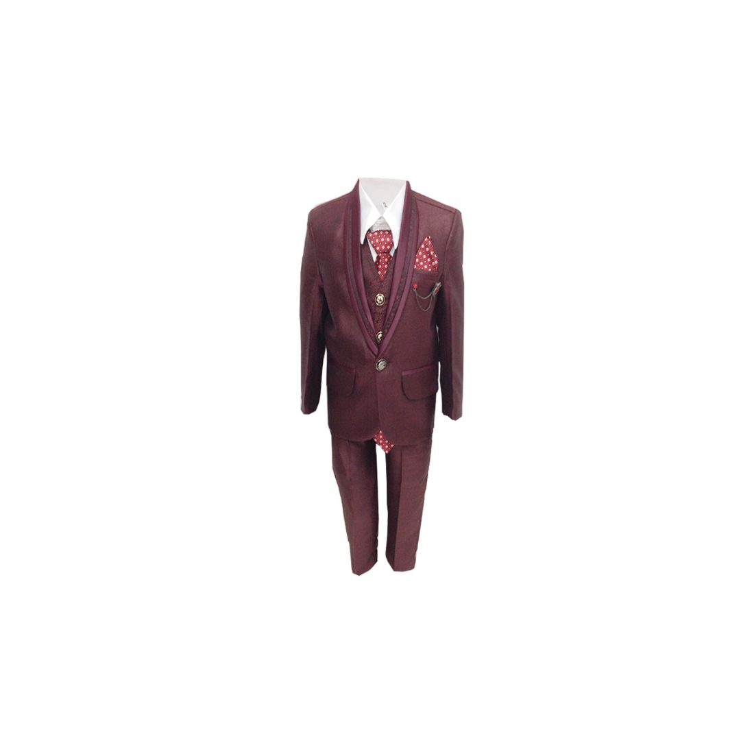 

P K GARMENTS Boy Suit Maroon White