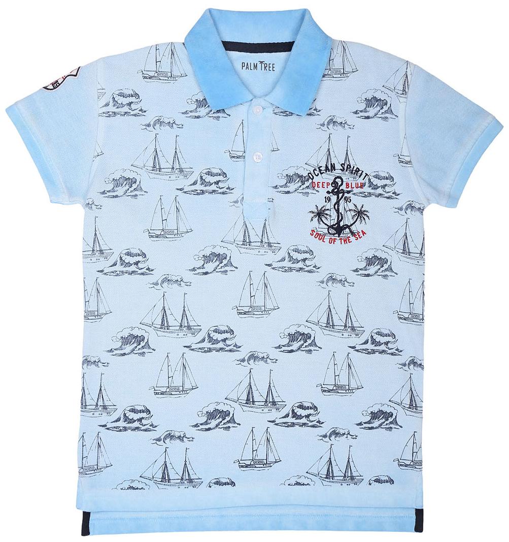 

PALM TREE Boy Cotton Printed T-shirt - Blue