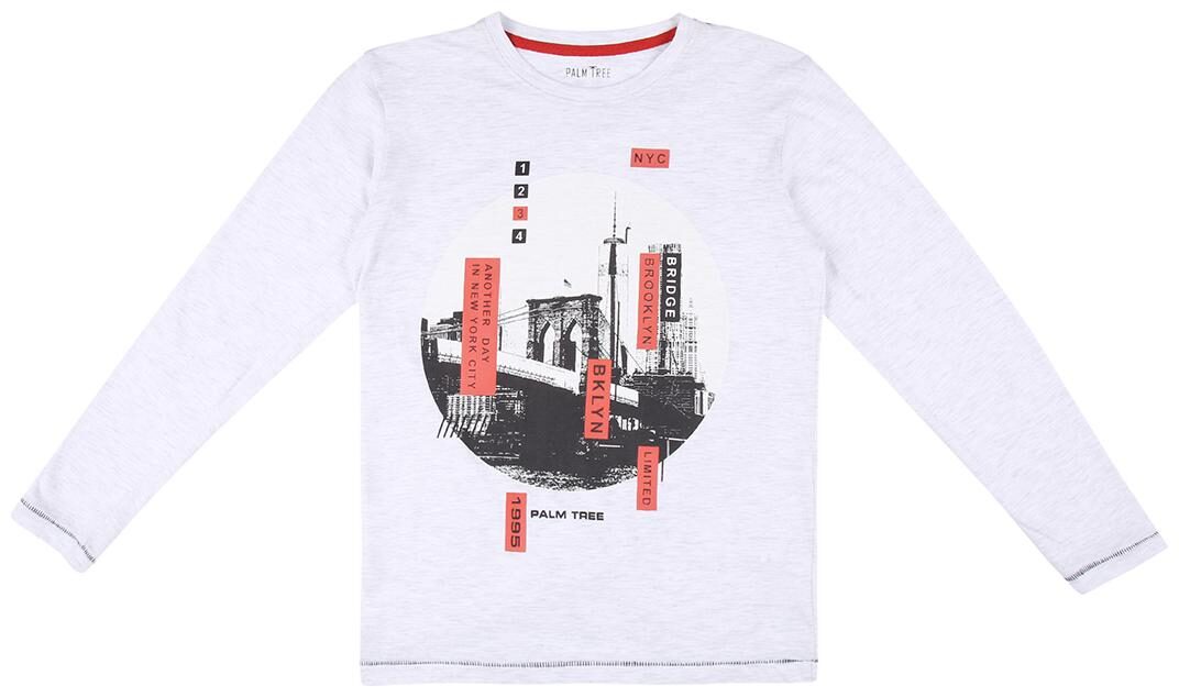 

PALM TREE Boy Cotton blend Printed T-shirt - Grey