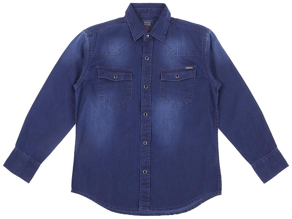 

Gini Jony Boy Cotton Solid Shirt Blue
