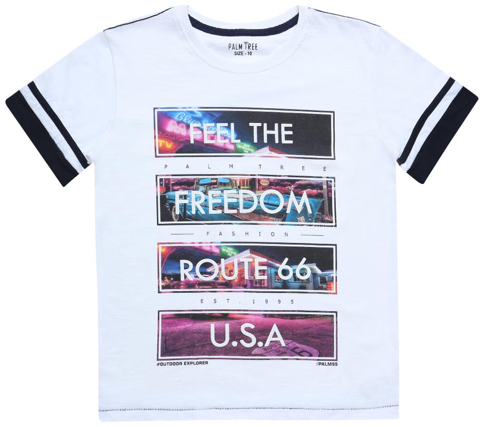 

PALM TREE Boy Cotton blend Printed T-shirt - White