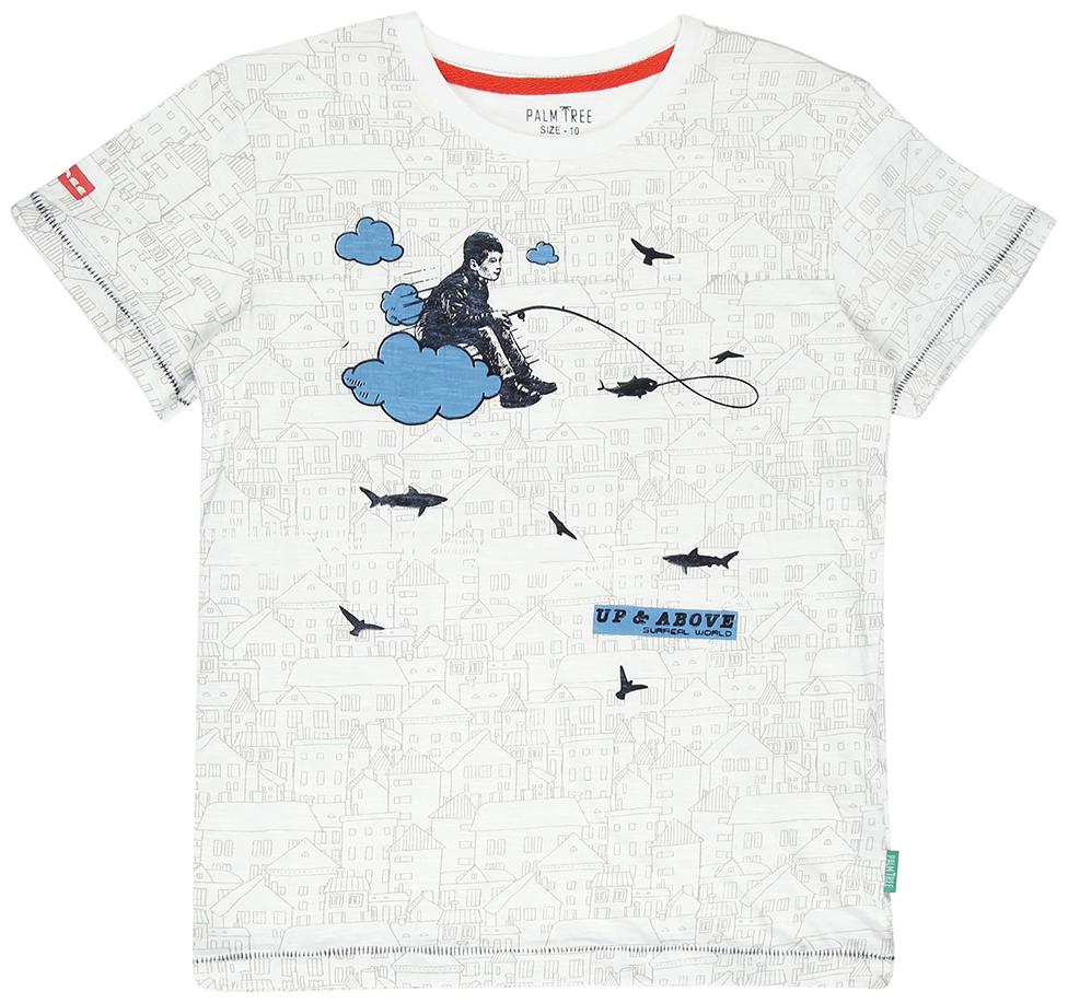 

PALM TREE Boy Cotton blend Printed T-shirt - White