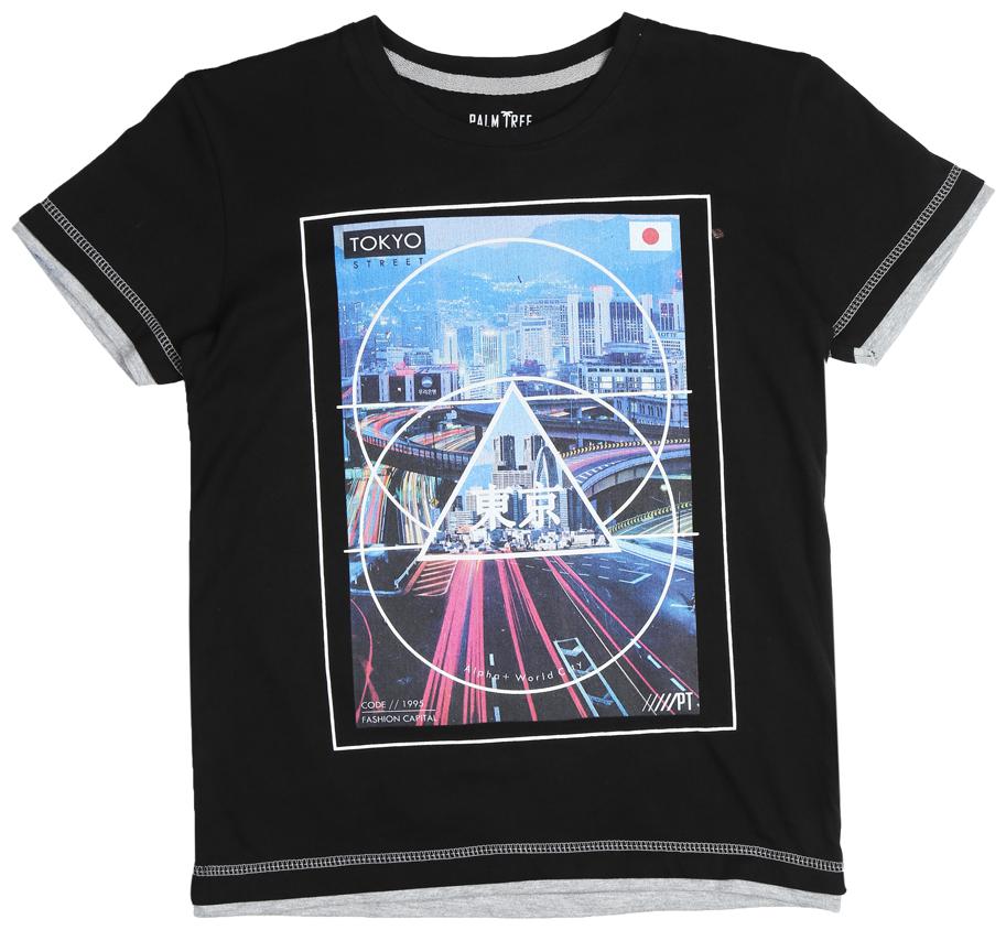 

PALM TREE Boy Cotton blend Printed T-shirt - Black
