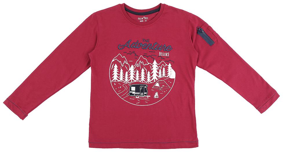 

Palm Tree Boys Maroon T-Shirt
