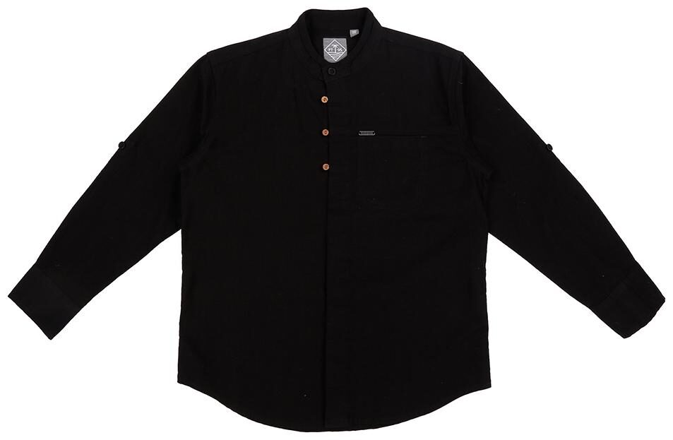 

Gini Jony Boy Cotton Solid Shirt Black